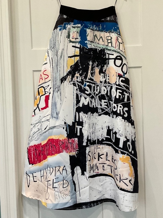 Why Dress Dresses & Skirts - Graffiti Art Print A Line Maxi Ball Skirt Statement Piece